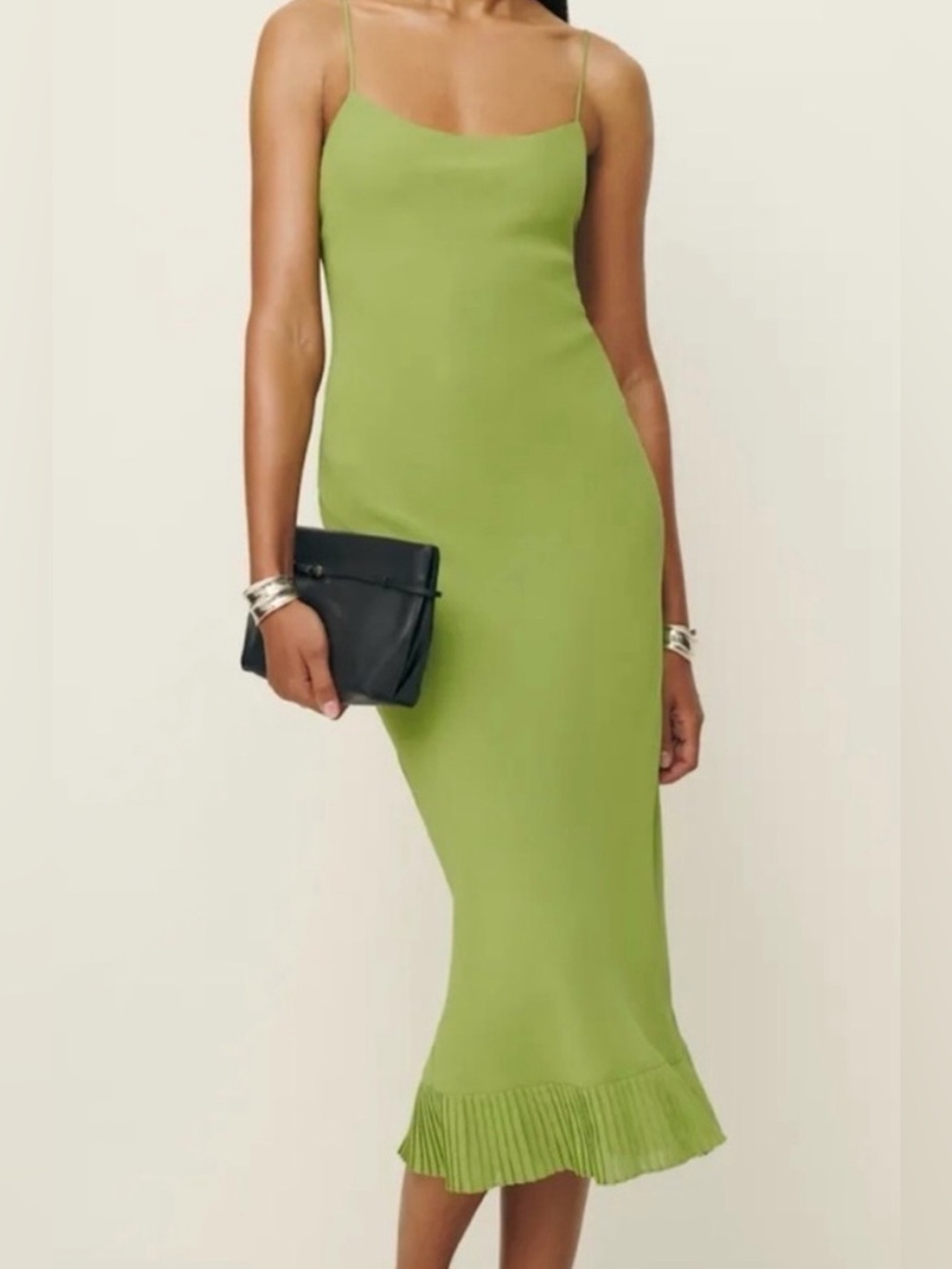 Reformation - Slip Dress with Ruffle, Size 10